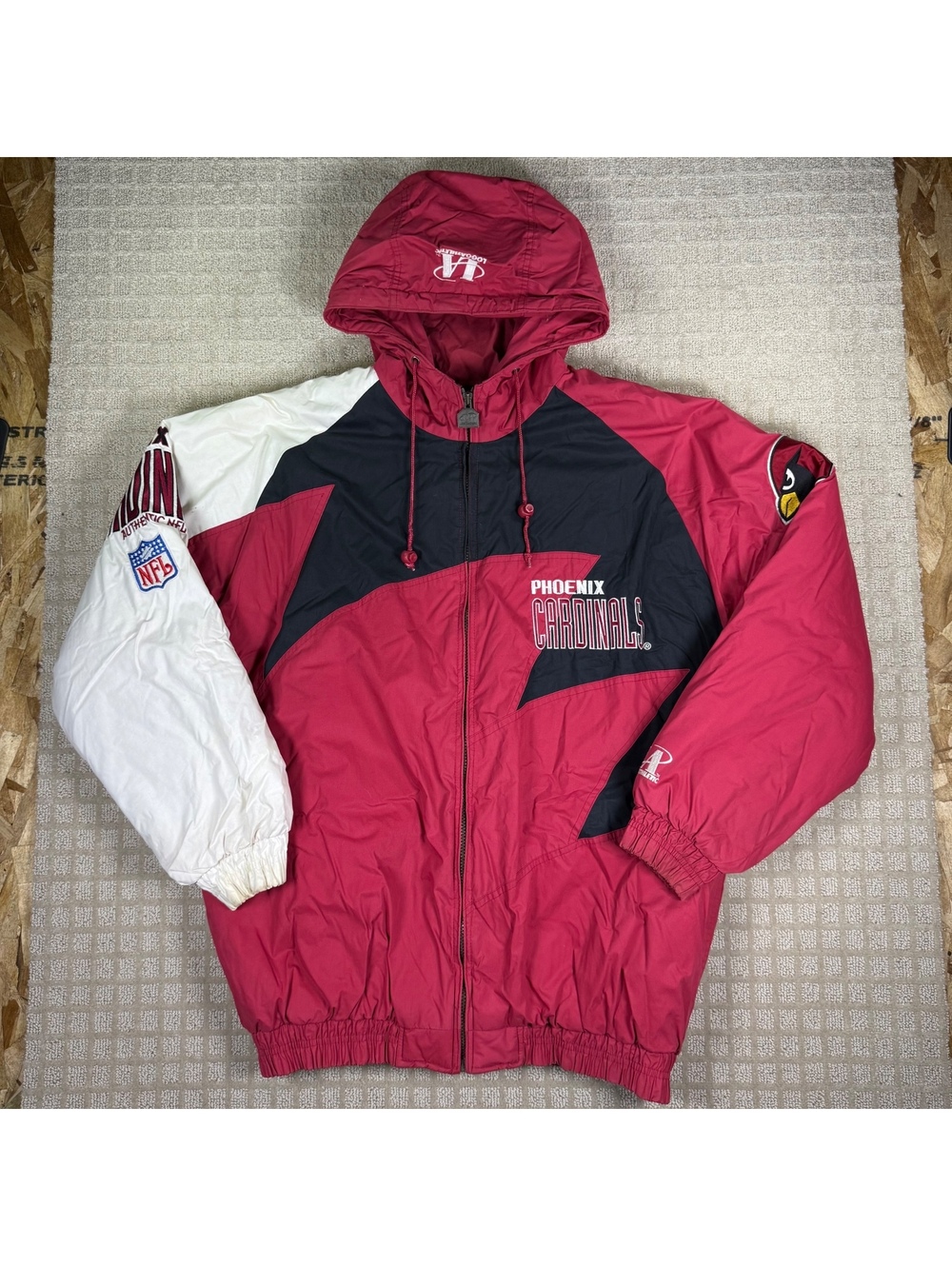 Phoenix Cardinals Sharktooth Logo Athletic hooded jacket L